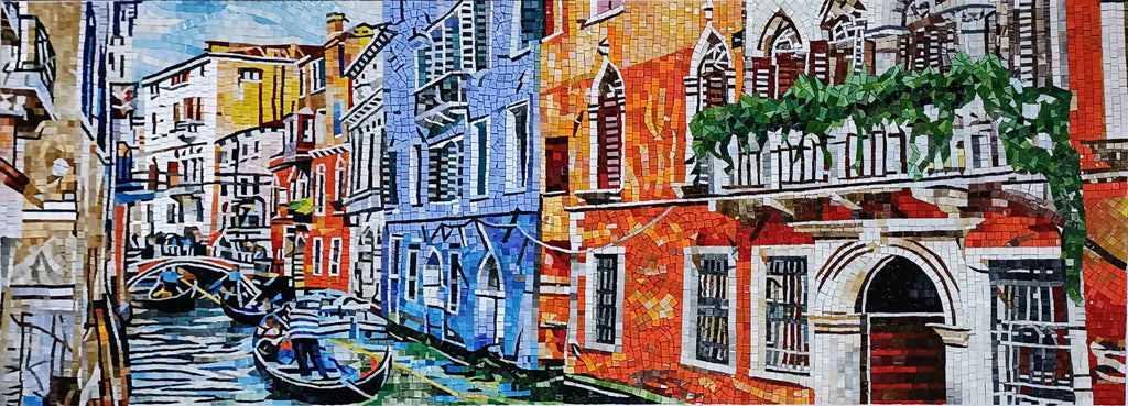 Venice Canal Glass Mosaic Art