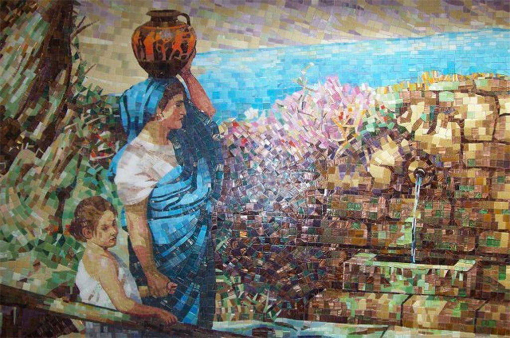 Mosaico de madre e hijo