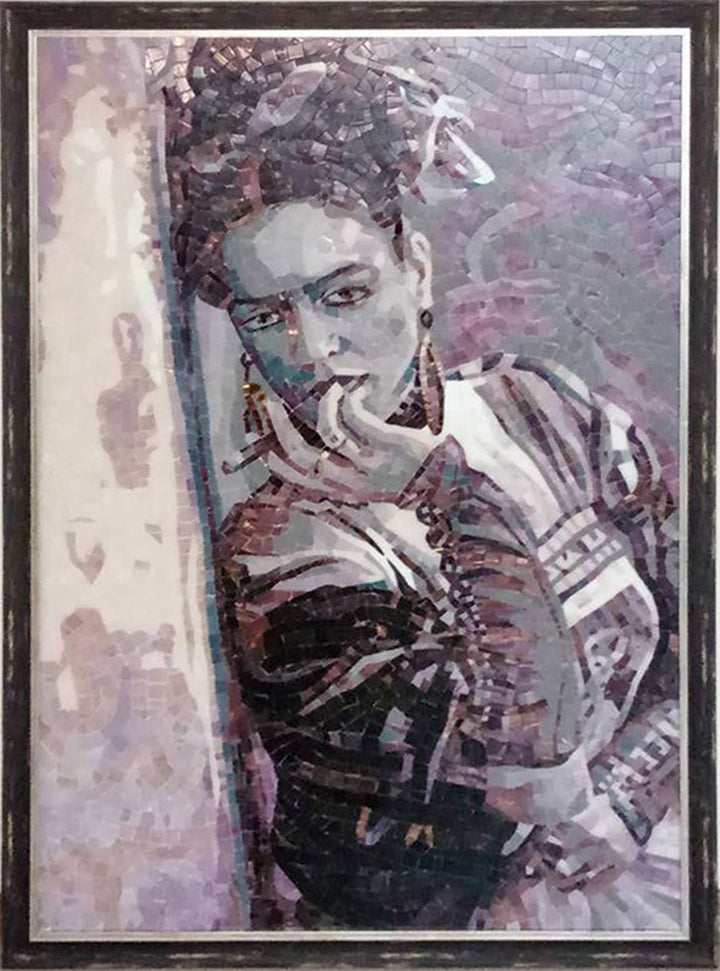 Frida Kahlo mosaico de vidro