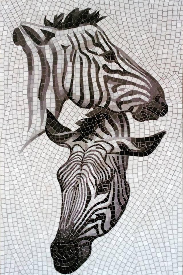 Mosaico di vetro zebrato