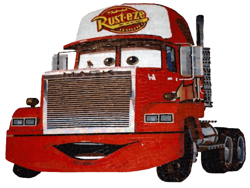 Dibujos animados de mosaico de camiones Mack Hauler