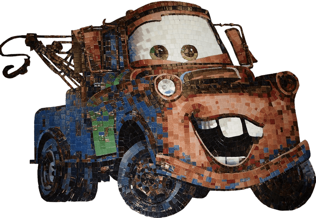 Caricature de mosaïque de remorquage Mater