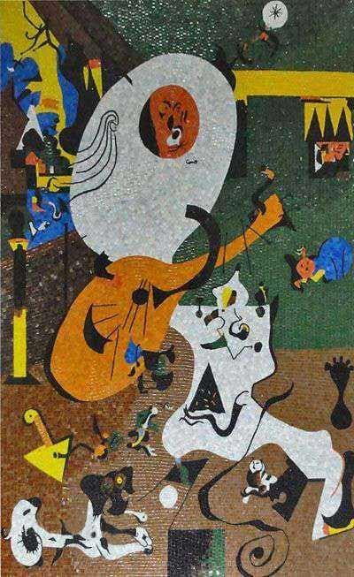 Joan Miro "Dutch Interior" - Riproduzione Mosaico Astratto Mozaico