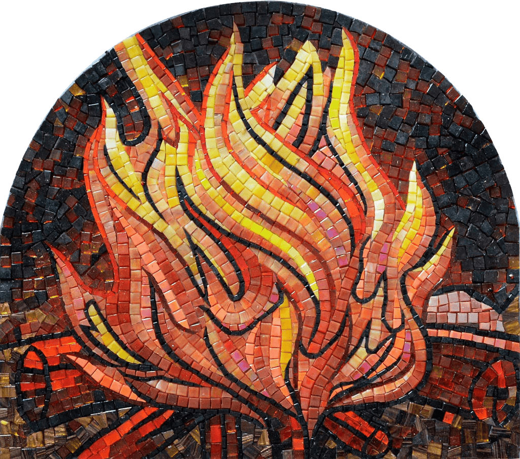 Lagerfeuer I - Mosaikkunstwerk Mozaico
