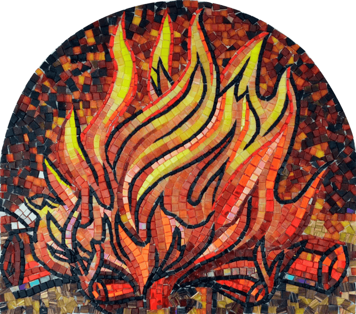 Lagerfeuer - Mosaikkunstwerk Mozaico