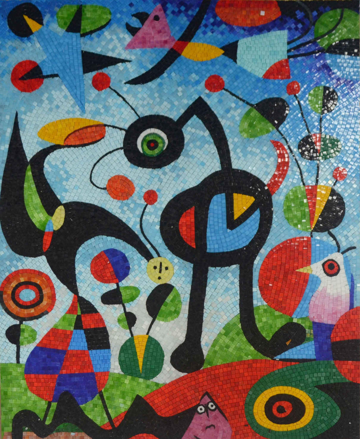 "Le jardin" de Joan Miro - Reproduction de mosaïque abstraite