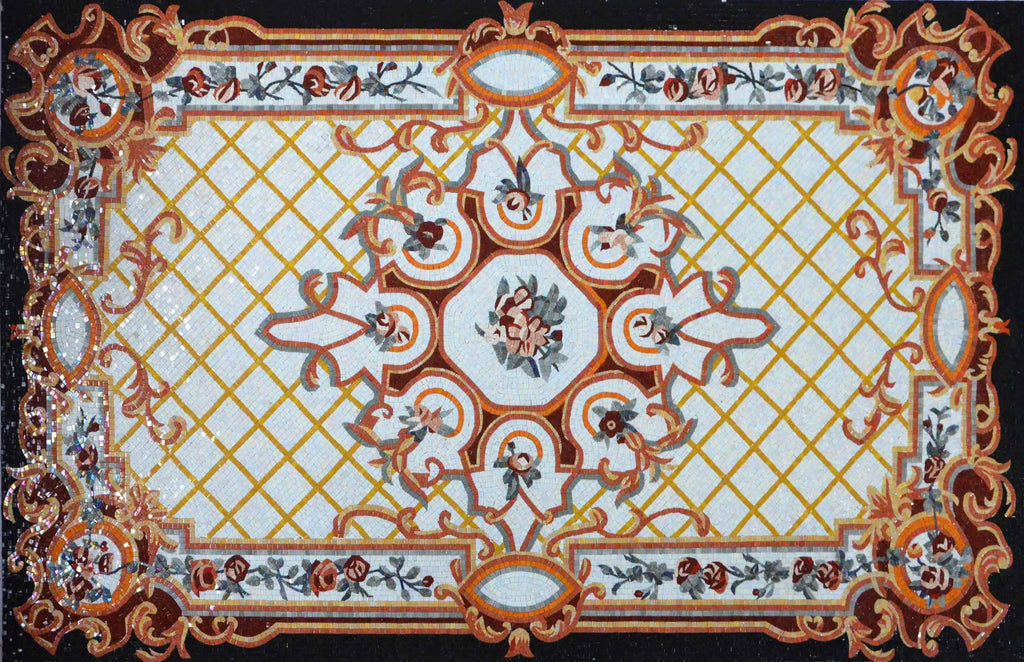 Mandarin Mosaic Rug - Azulejo de mosaico de vidrio