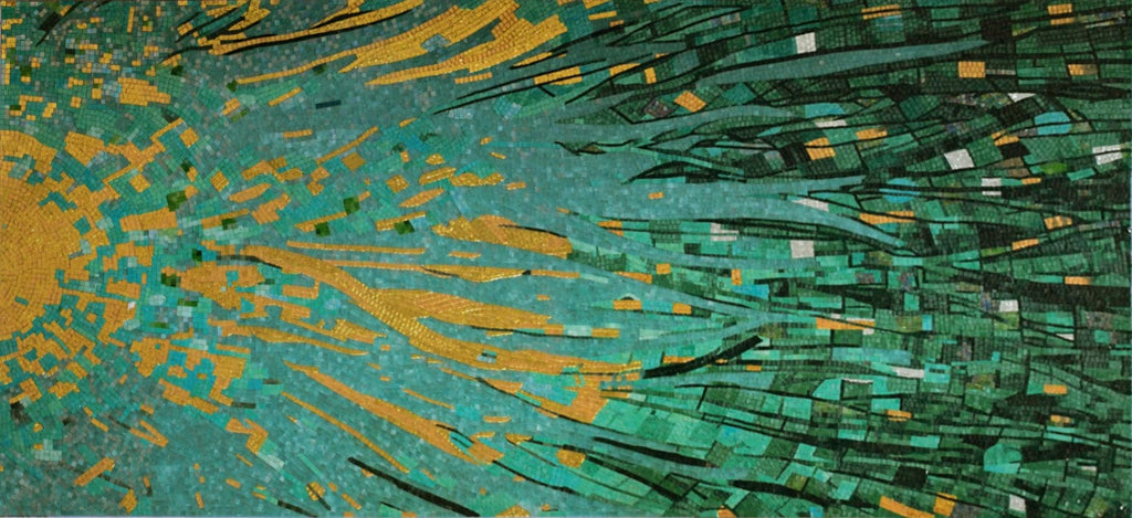 Mosaico de vidrio - El abstracto verde