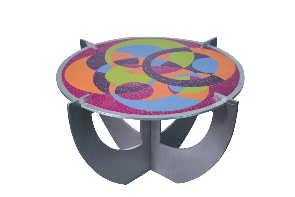Circular Madness - Geometric Mosaic Table