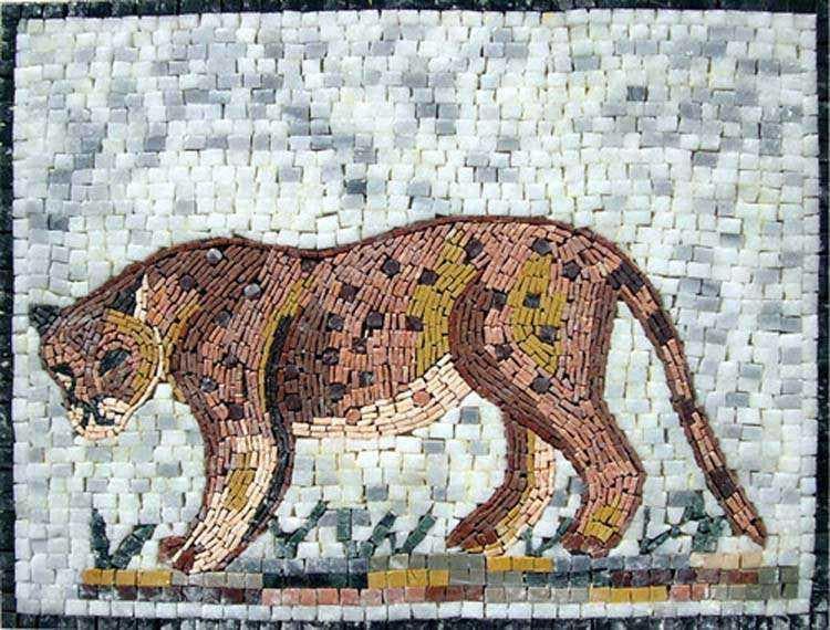 Disegni di mosaico in marmo - Leopardo