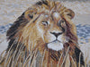 Fierce Lion - Marble Mosaic Mural