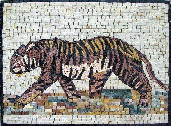Tigre - Mosaico de mármol Mozaico
