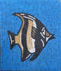 Peixe-anjo preto e amarelo - arte em mosaico