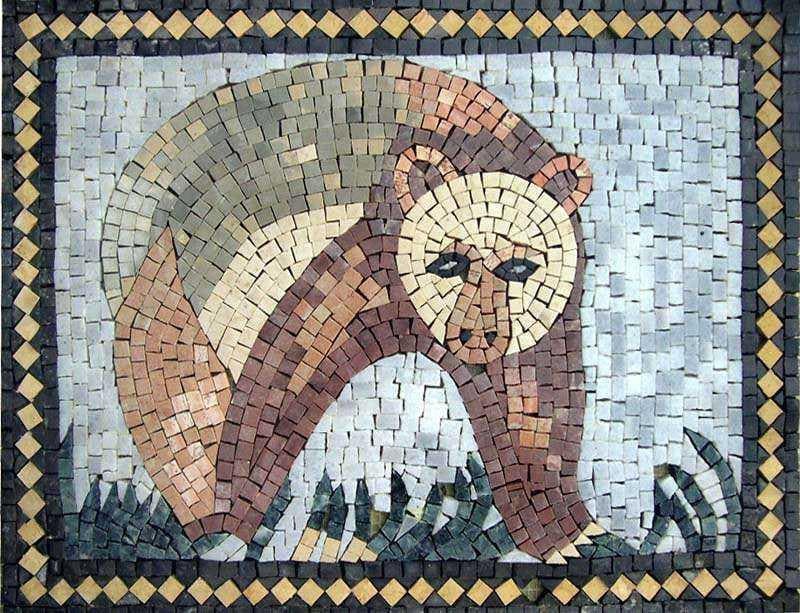 Oso Mármol Mosaico Mozaico