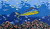 Fish Underwater View Mármol Mosaico Hecho A Mano Mozaico