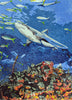 Shark in the Ocean Nautical Marble Mosaic Mozaico