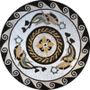 Плавающие рыбные пары Мозаичный медальон