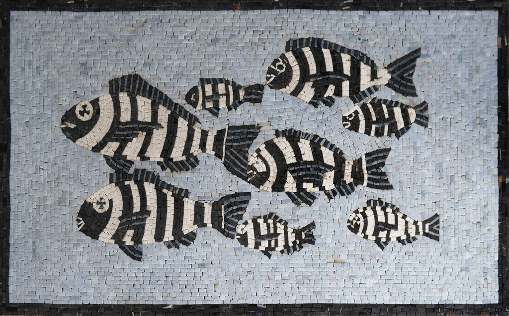 Zebra-Fisch-Mosaik-Kunst
