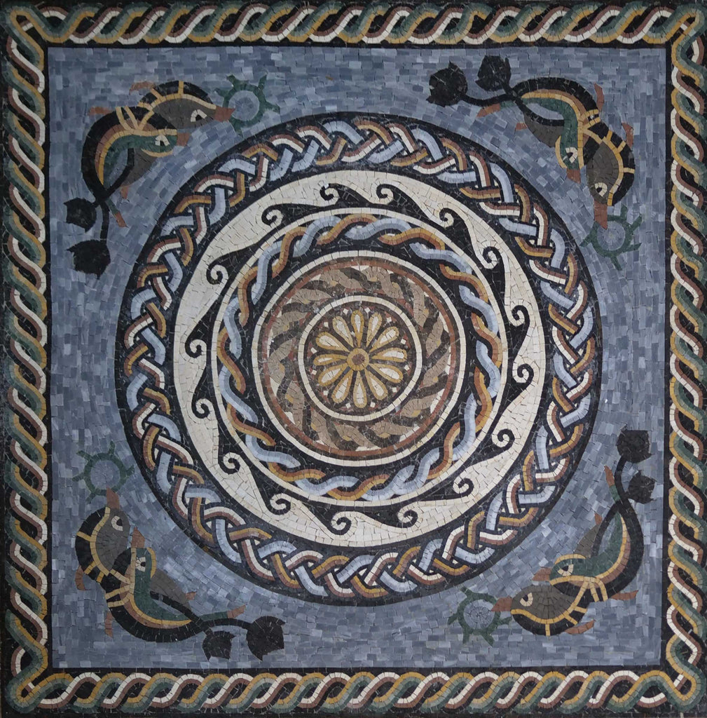 Arte de piedra de mosaico de diseño náutico