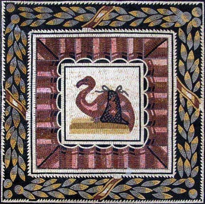 Arte de la pared del mosaico - Avestruz Mozaico
