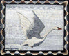 Art de la mosaïque - Cygne blanc volant Mozaico