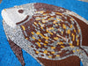 Pez ángel marrón sobre azul - Arte de pared de mosaico