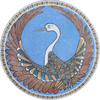 Medallón de pavo real II - Arte del mosaico