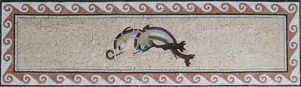 Delfines gemelos - Obra de mosaico | Vida marina y náutica | Mozaico