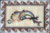 Oeuvre de mosaïque de poissons duo Mozaico