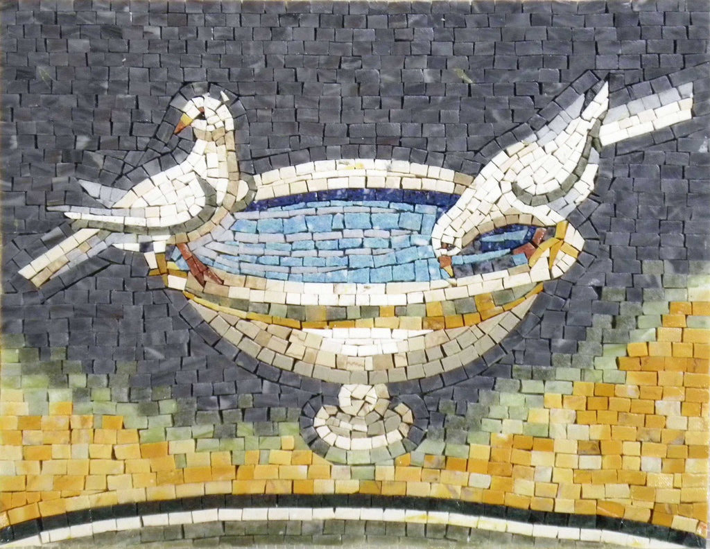 Mosaïque Murale - Paradise Pigeons Mozaico