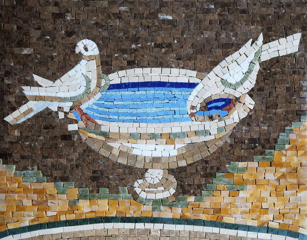 Arte del mosaico de aves - dos palomas