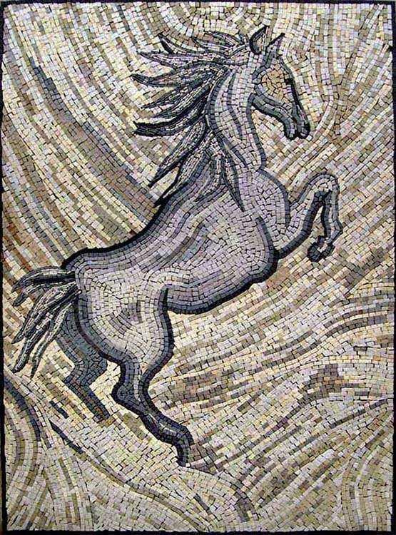 Arte em mosaico - Light Horse Mozaico