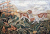 Marble Mosaic - Dogs in the field Mozaico