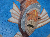 Peixe-palhaço em medalhão azul - arte em mosaico