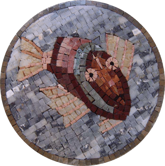 Medalhão de Peixe Mosaico Mozaico