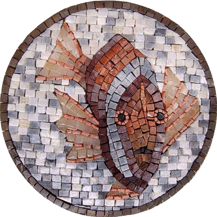 Pesce Medaglione Mosaico Mozaico
