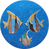 Angelfish Trinity - Medallón de pez mosaico