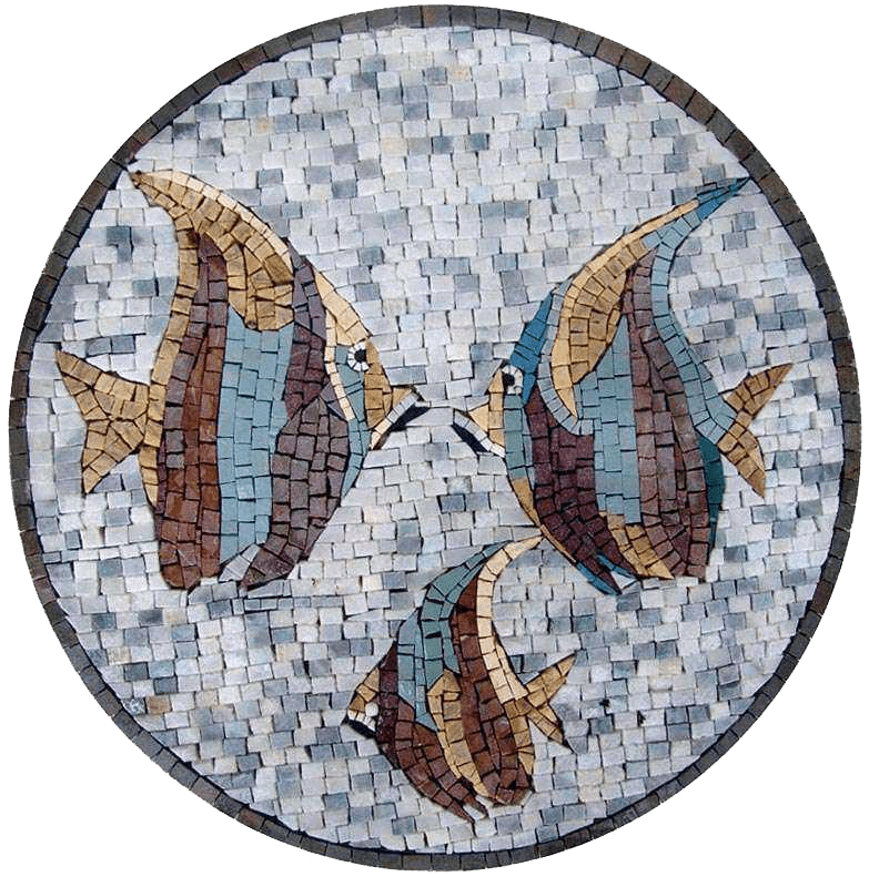 Pesce Medaglione Mosaico Mozaico
