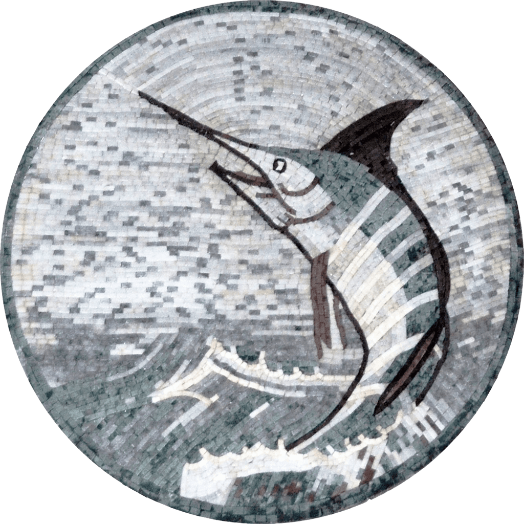 Gray Sword Fish Mosaic