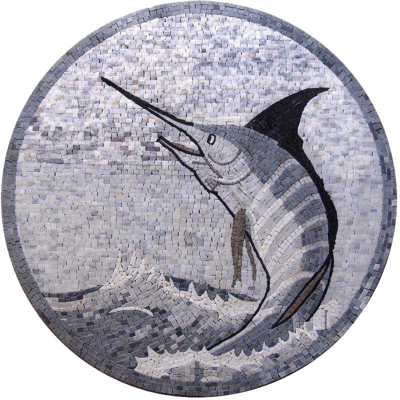 Gray Sword Fish Mosaic