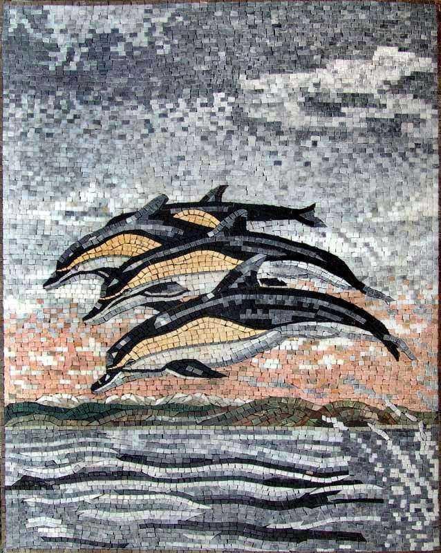 Искусство мозаики дельфинов