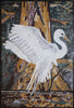 Airone bianco maggiore - Arte del mosaico | Uccelli E Farfalle | Mozaico