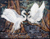 Mosaik-Wandkunst – Romantische Reiher
