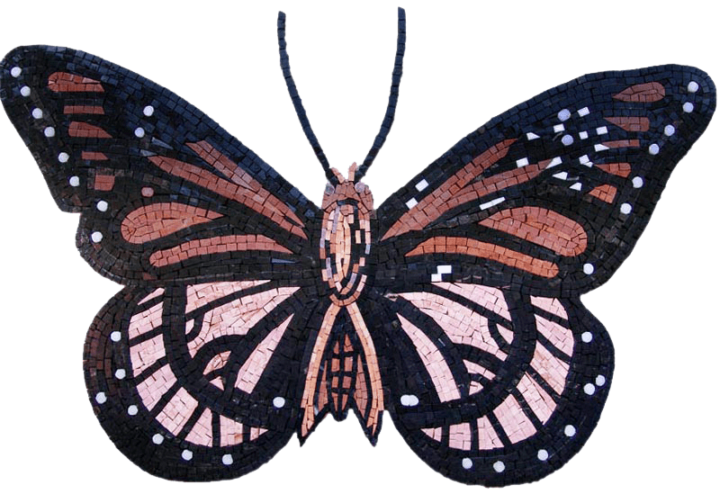 Arte del mosaico - Farfalla multicolore