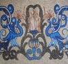 Pavos reales azules - Obra de mosaico