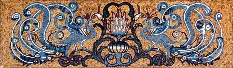 Desenhos de mosaico de mármore - pavões