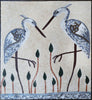 Mosaic Art - White Herons