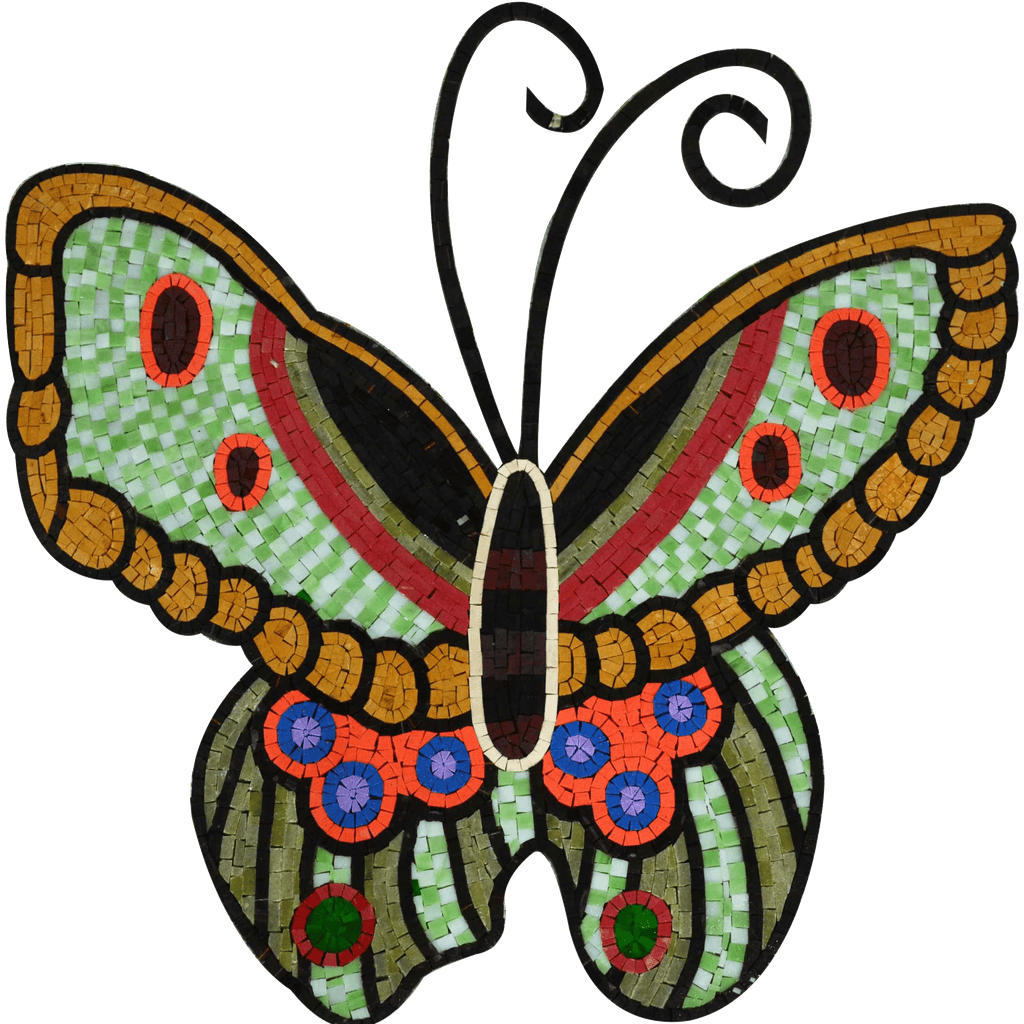 Diseño de mosaico - mariposa colorida