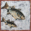 Mosaico de mármol de pescado