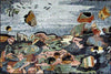 Mosaico de Mármore Cena Subaquática